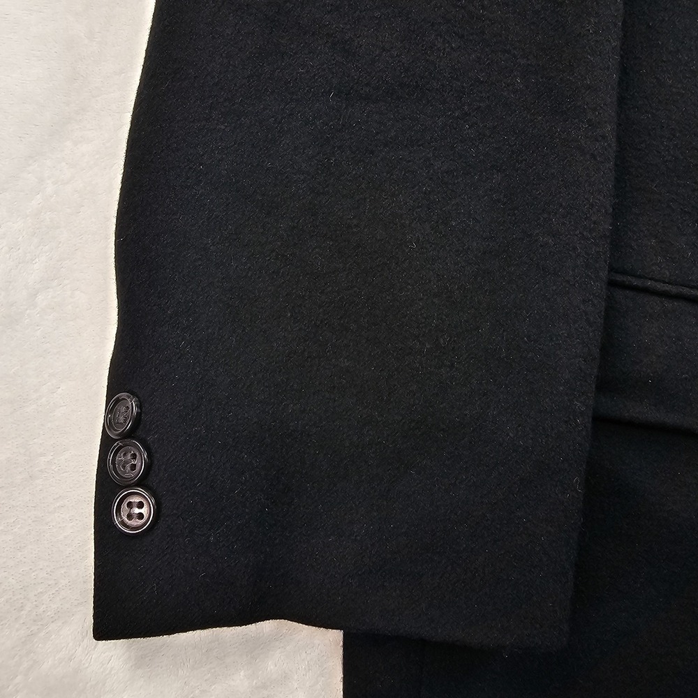 Pronto Uomo Sport Coat Men's 48R 100% Cashmere Flannel Black Blazer Jacket - Picture 5 of 13